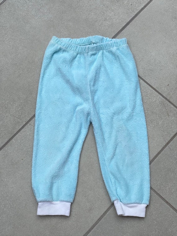 Gender Neutral 80s Light Blue Terry Cloth Baby Pan