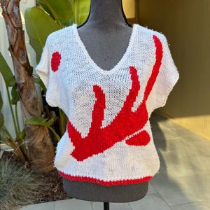 Vintage Linen Knit Slouchy Vintage Pullover Sweater Shirt by David Brett Large