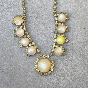 Moonglow Lucite Rhinestone Vintage 50s Necklace image 2