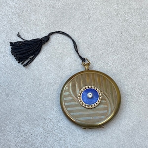 Fifth Avenue Zell Powder Compact w/ Faux Pearls + Tassel