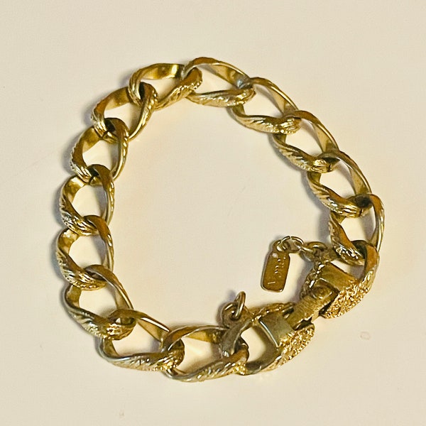 Monet Vintage Gold Chain Link Bracelet