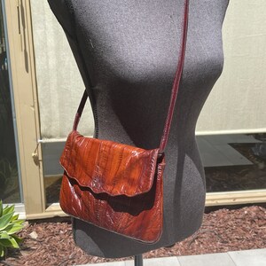 Eel Skin Vintage Clutch Shoulder Bag Purse image 2