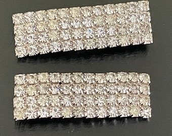 Vintage Rhinestone Rectangle Shoe Clips