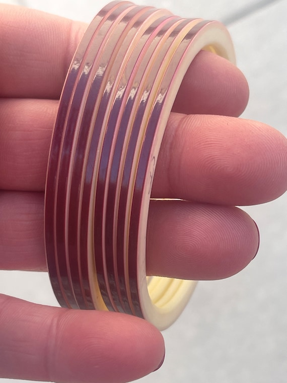 Celluloid Bangles Art Deco Bracelet Stack of 8