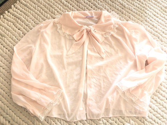 Ascot Pussy Bow Tie Bed Jacket Flo Weinberg Vinta… - image 2