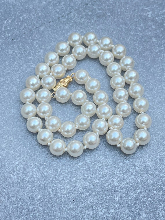 Knotted Pearl Vintage Necklace Faux Pearl Choker … - image 1