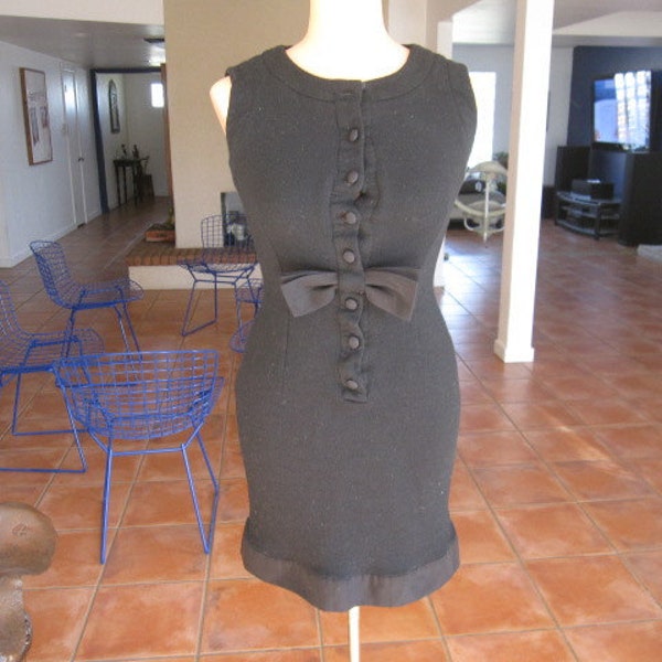 Vintage 60's Oscar De La Renta Black Dress XS