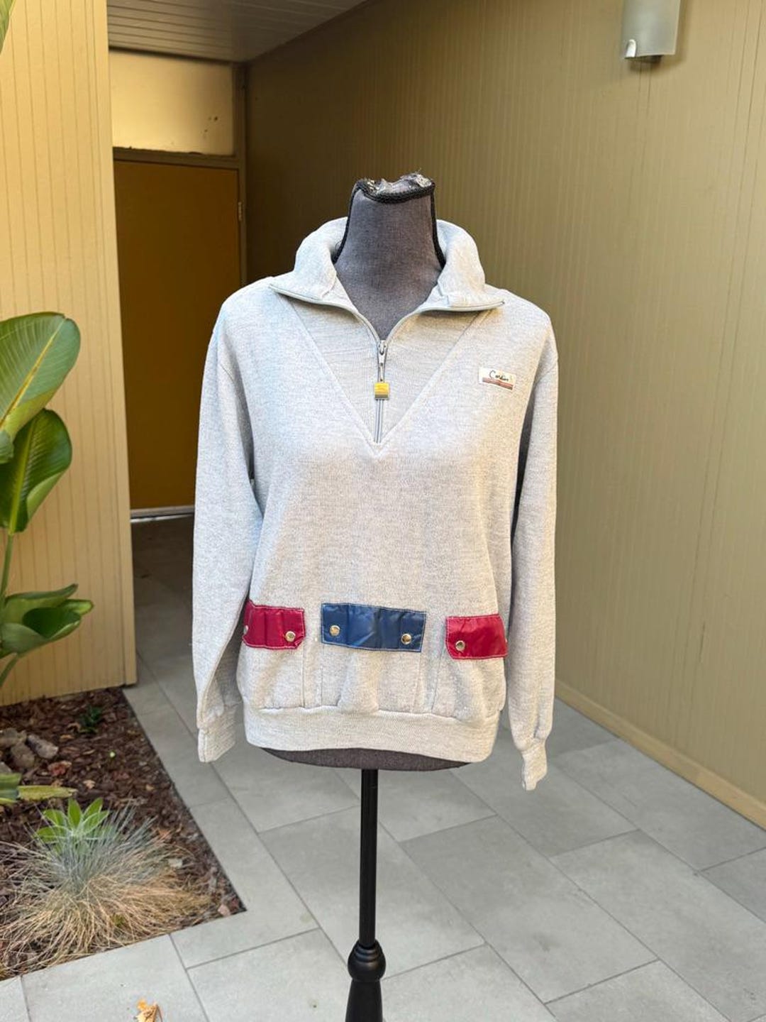 80s Pierre Cardin Vintage Pullover Sweatshirt W/ Pockets Medium