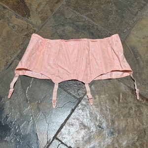 Nieuwe oude voorraad jaren 1950 perzikbrokaatgordel met kousenband Vintage Shapewear Lingerie XL XXL