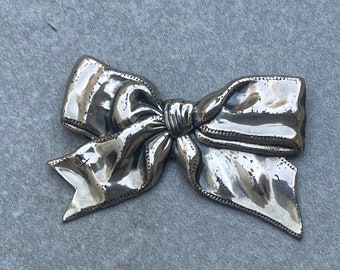 Sterling Bow Signed Jewelart Brooch Vintage Silver Pin