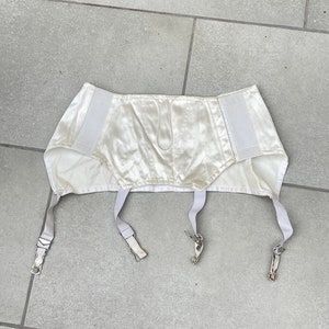 1950s White Girdle with Garters Vintage Lingerie Shapewear by Triumph Small