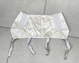 1950s White Girdle with Garters Vintage Lingerie Shapewear by Triumph Small