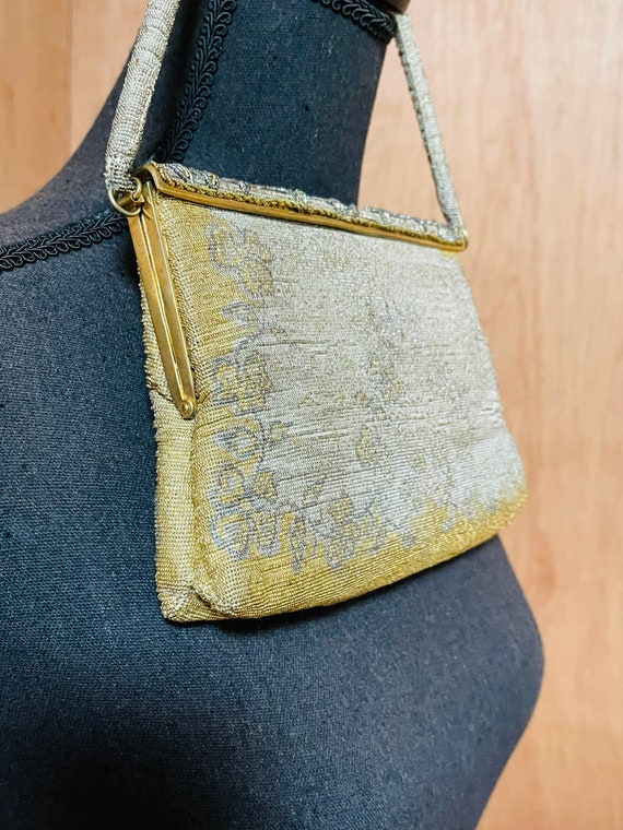 Jorelle Bags Vintage Gold Beaded Handbag Purse Ma… - image 5