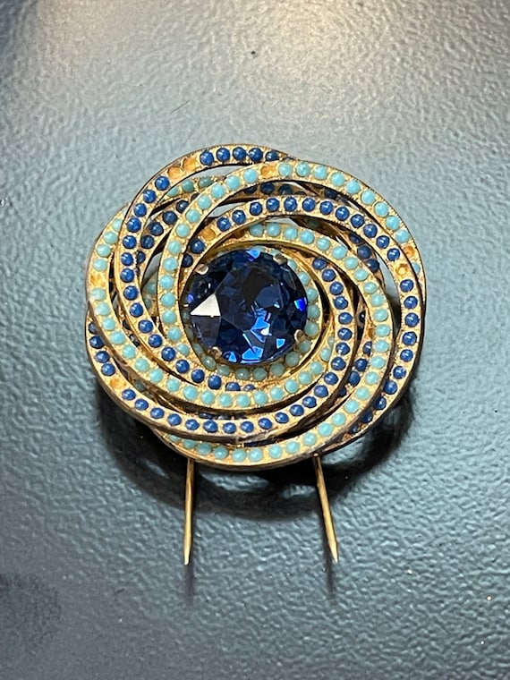 Depose Roger Jean Pierre UV Reactive French Fur Clip Beaded Brooch Double Prong Pin Etsy