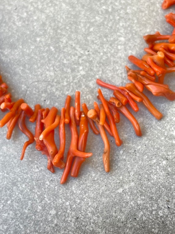 Natural Red Coral Branch Necklace - image 2