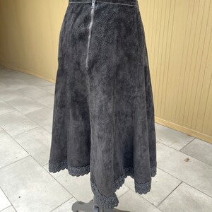 60s Suede Circle Skirt High Waist Vintage Skirt image 6