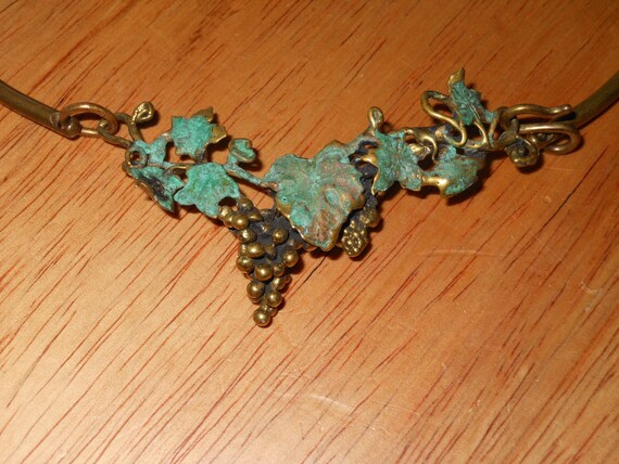 Brutalist Richard Kaish Bronze GRAPE VINE Choker … - image 4