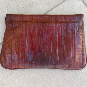 Eel Skin Vintage Clutch Shoulder Bag Purse image 7