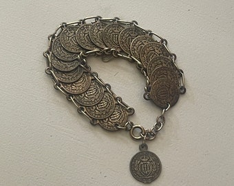 Vintage Republik Di San Marino Italienisches Silber Münz Armband 1936 Münzen