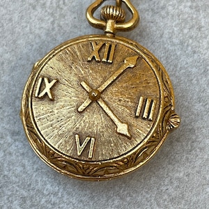 Florenza Uhr Locket Keychain Gold Pill Box Vintage Schlüsselanhänger Anhänger
