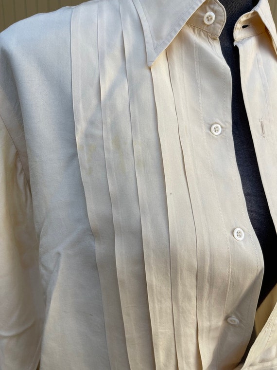 1940s Brooks Brothers Silk Tuxedo Shirt Pleated w… - image 9