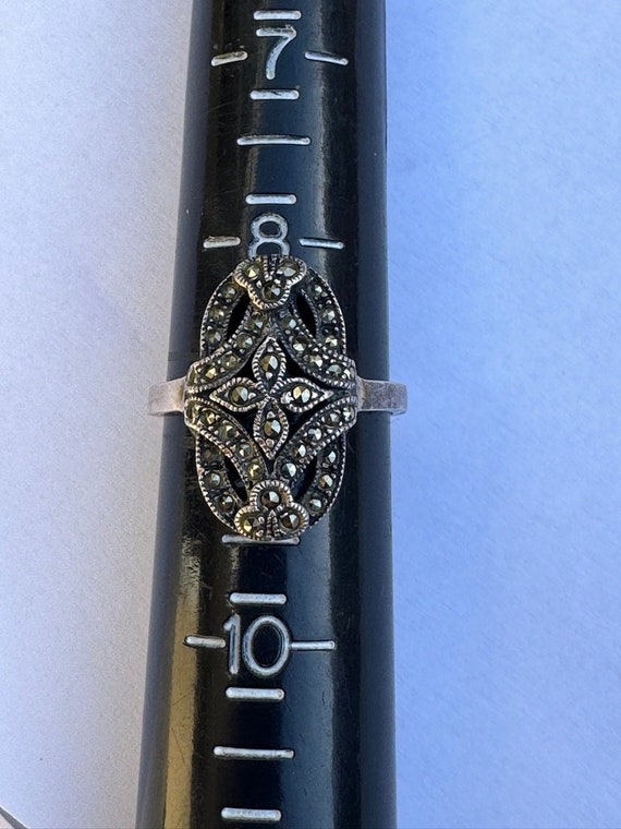 Sterling Silver Marcasite Ring Art Deco Vintage Ri