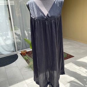 Vanity Fair Black Nightie Vintage Night Gown Lingerie Black Slip Sleep Dress Size XL 44