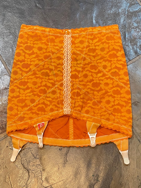 Buy Orange Lace Girdle Slimming Garter Corset Smoothing Vintage