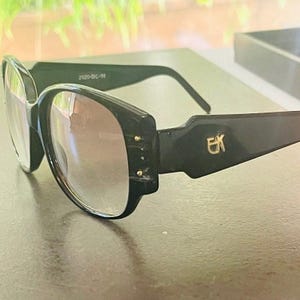 Lunettes De Soleil Vintage Emmanuelle Khanh - Modèle 122 10 16 GR - Design Années 80, Monture Noire Carrée - Unisexe