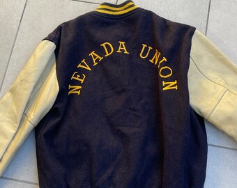 Vintage Butwin Varsity Jacket Nevada Union Leather Sleeves