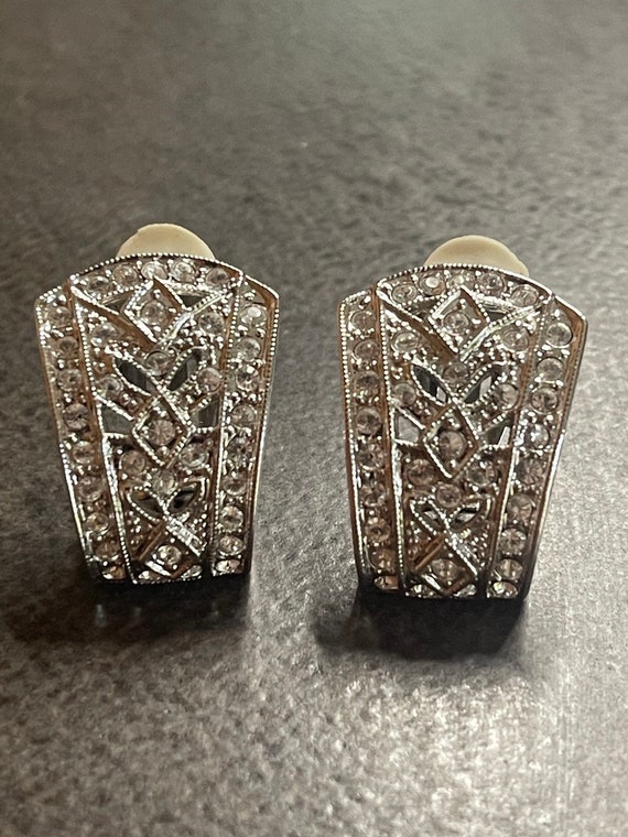 Stunning Rhinestone Clip Earrings