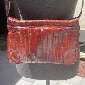Eel Skin Vintage Clutch Shoulder Bag Purse image 3