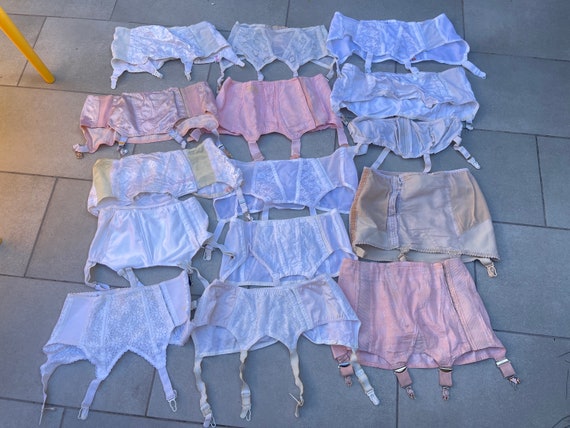 1950s Girdles W/ Garters Open Bottom Girdle Skirt Garter Belt Vintage  Shapewear Lingerie LOT of 15 