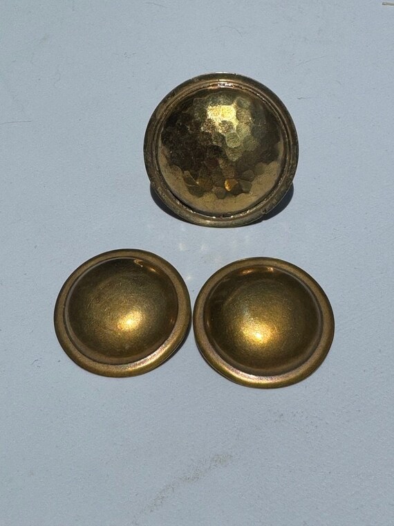 Hammered Brass Circle Adjustable Ring Round Post … - image 1