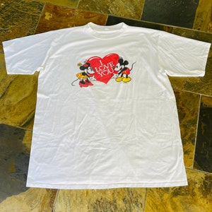 3X Mickey Minnie Mouse I Love You soft/thin vintage 80s t-shirt XXXL 3XL