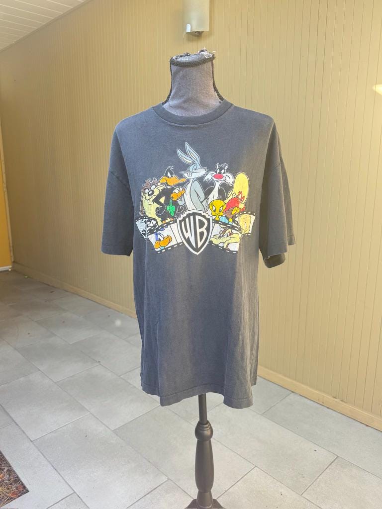 • 90s USA E WARNER BROS. ビンテージTシャツM Vtg 90s NWT Warner Bros., Looney Tunes T-Shirt Bugs Taz Daffy
