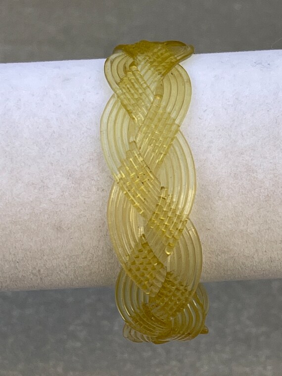Translucent Celluloid Braided Bangle Vintage Brac… - image 3