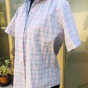 60s Woolrich Vintage Shirt Plaid Button Up Blouse size 8