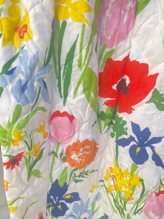 70s Quilted Floral Vintage Maxi Skirt - image 6