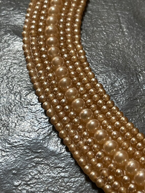 50s Beaded Pearl Vintage Collar by Miranda Made in