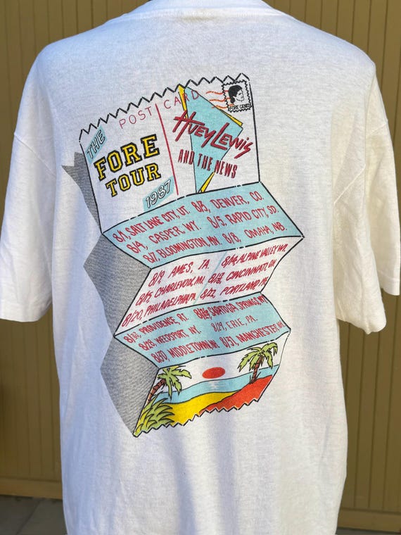 HUEY LEWIS & THE NEWS STAFF Tシャツ HUEY LEWIS and the NEWS T-Shirt Tour Back To The Future