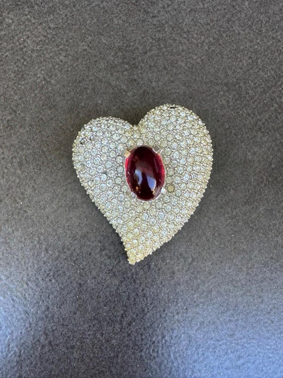 Ruby Red and Swarovski Crystal Rhinestone Covered… - image 2