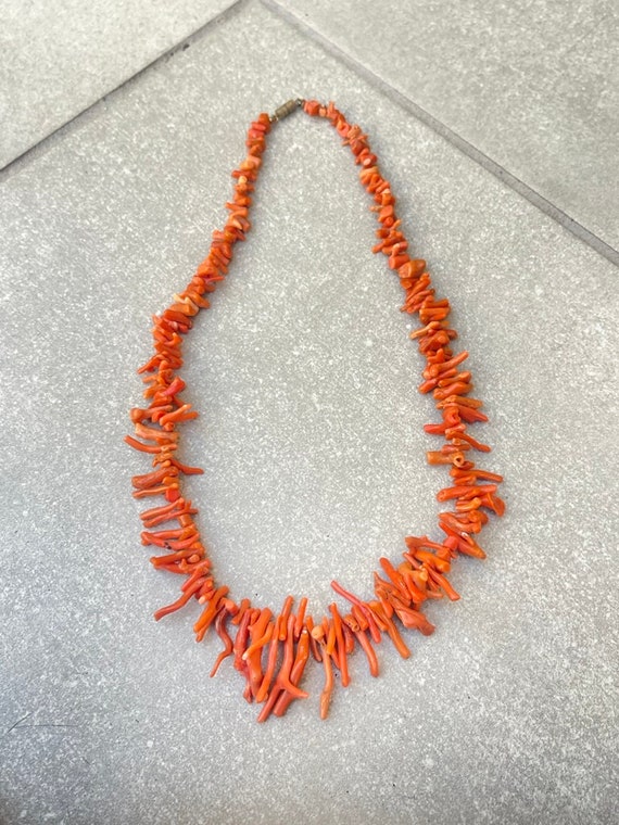 Natural Red Coral Branch Necklace - image 5