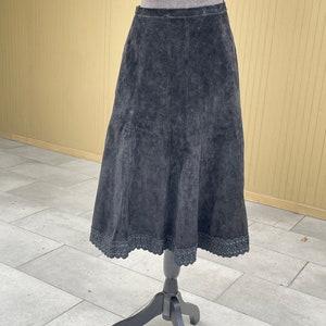 60s Suede Circle Skirt High Waist Vintage Skirt image 4