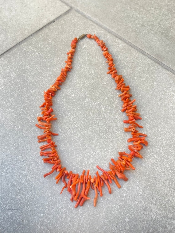 Natural Red Coral Branch Necklace - image 3