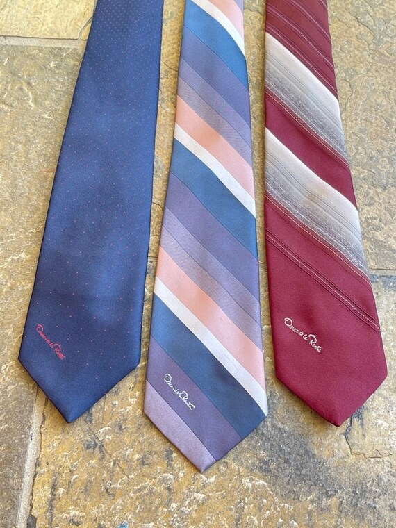 Oscar De La Renta Silk Necktie LOT of 3 Ties - image 1