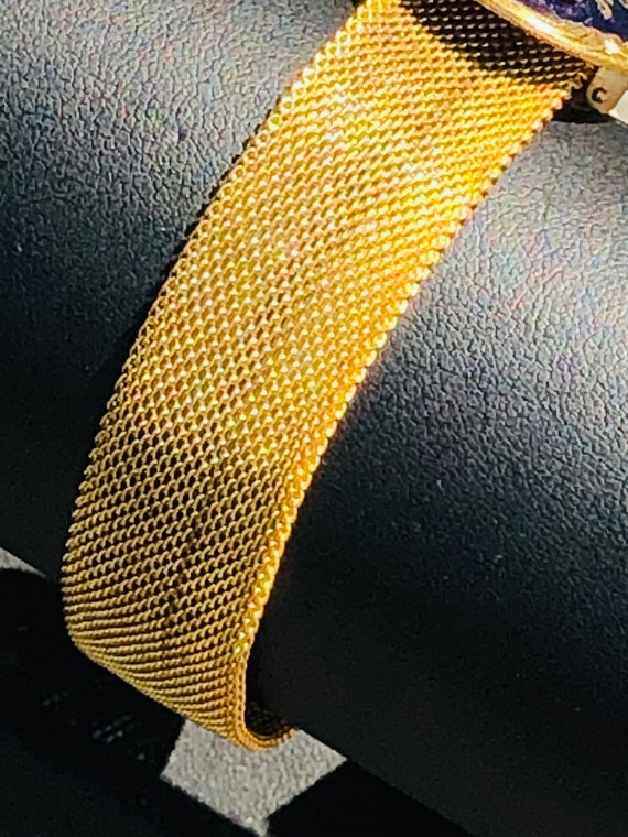 LISNER Gold Mesh Buckle Bracelet with Rhinestones - image 10