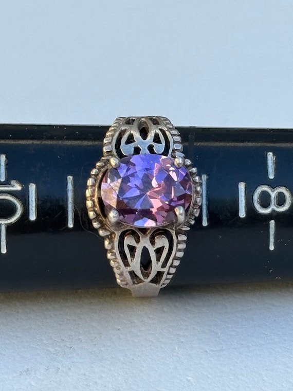 Amethyst Sterling Silver Gemstone Vintage Ring Siz