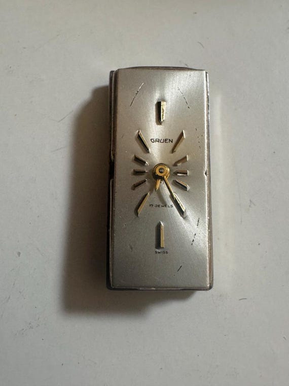 Vintage Gruen Manual Wind Watch Movement 10K RGP Bezel for Parts