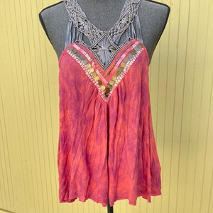 Boho Festival gewebter Knoten Top fließende ärmellose Racer Back Bluse